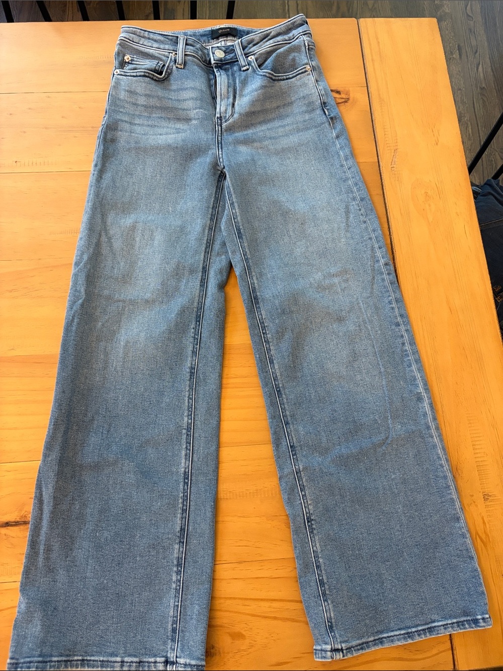 Quince Light Blue Wide-Leg High-Rise Jeans